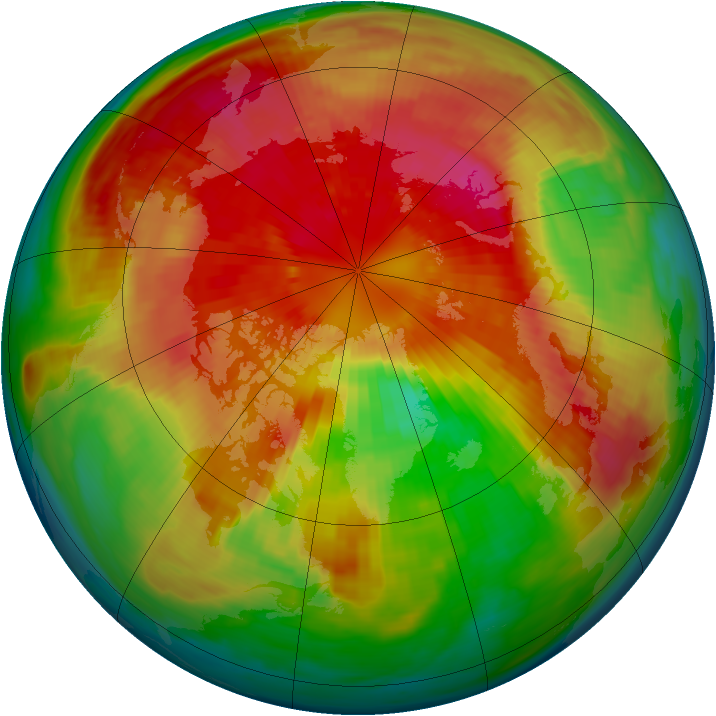 Arctic ozone map for 17 March 1985